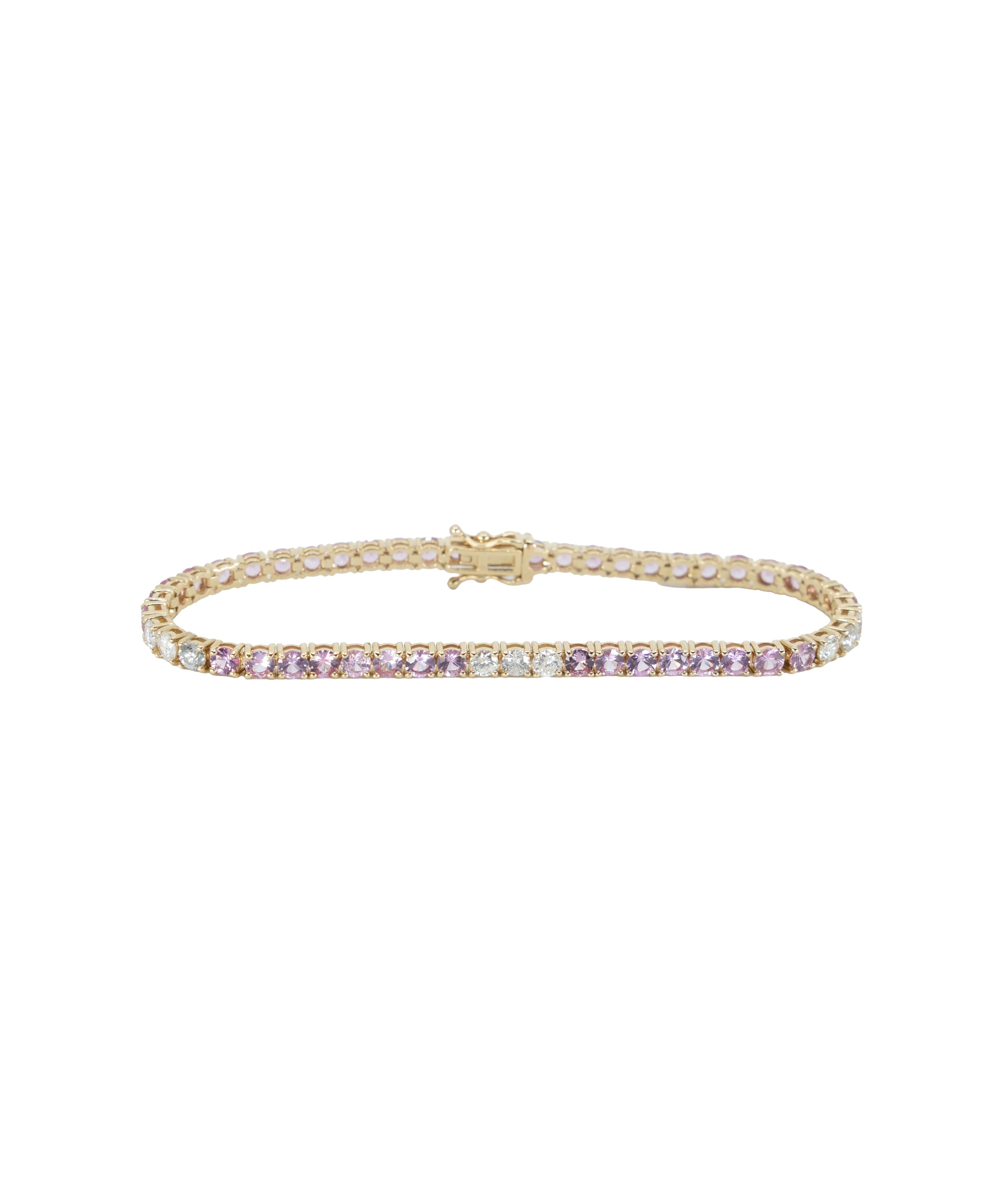 YELLOW GOLD OMBRE PINK 3.96 CARAT TENNIS BRACELET Default Title / 16K.YG.PINK.3.96CT.OMBRE BRACELET