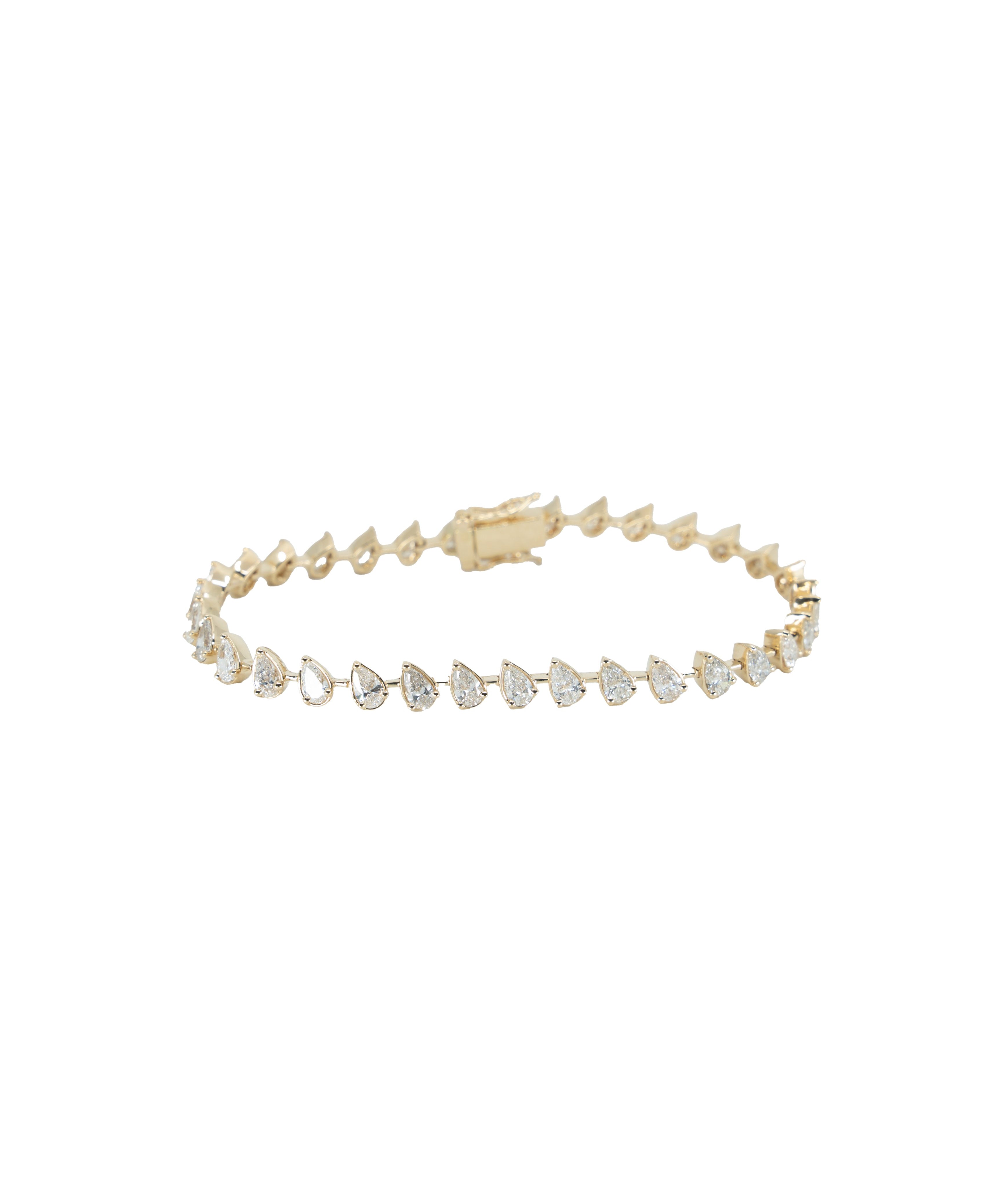 YELLOW GOLD PEAR TOGETHER 9.90 CARAT BRACELET Default Title / 14K YG. 9.90CT. PEAR. TOGETHER. BRACELET