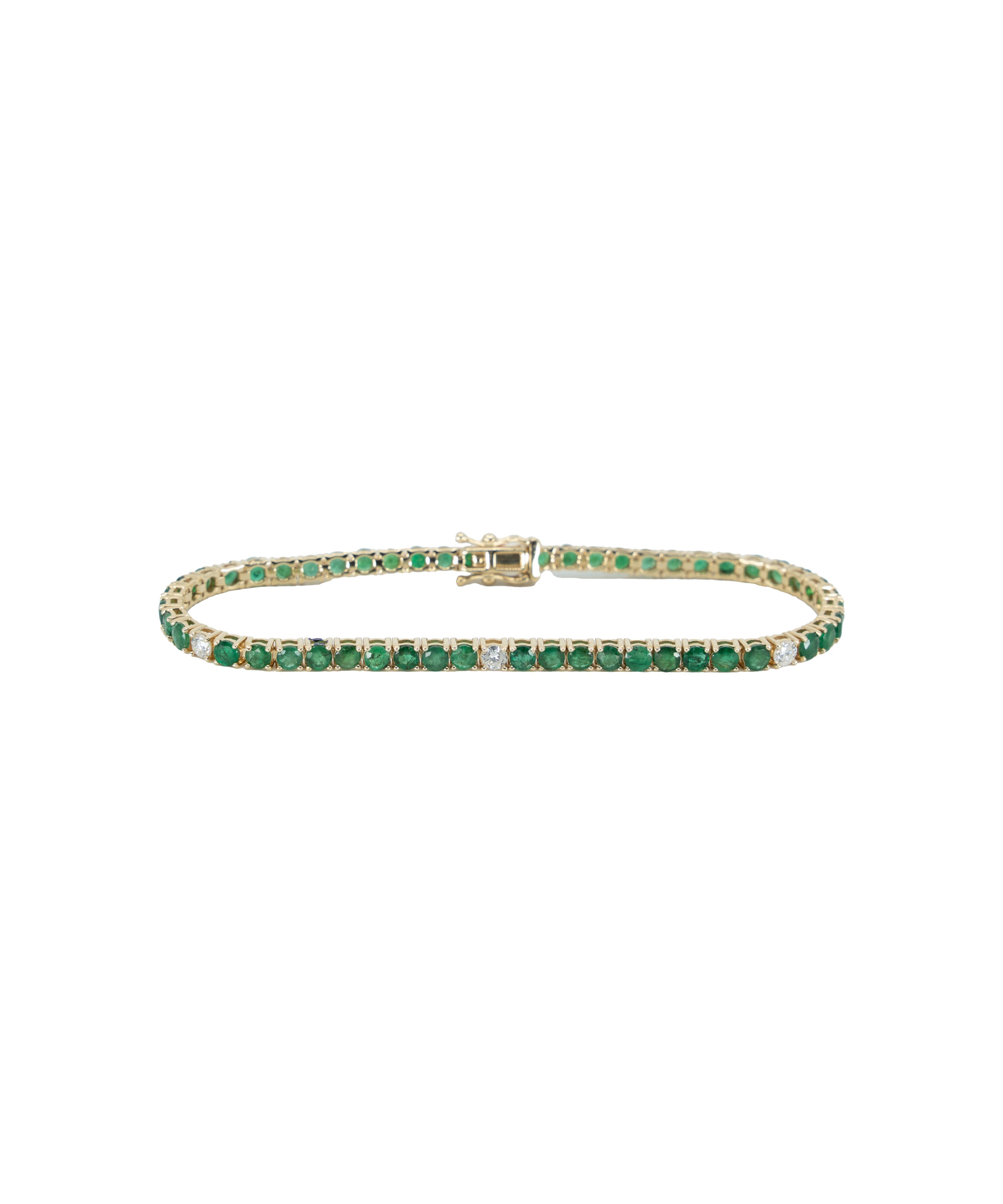 YELLOW GOLD EMERALD 5.41 CARAT BRACELET Default Title / 14K.YG.GRN.EMERALD.5.41CT BRACELET
