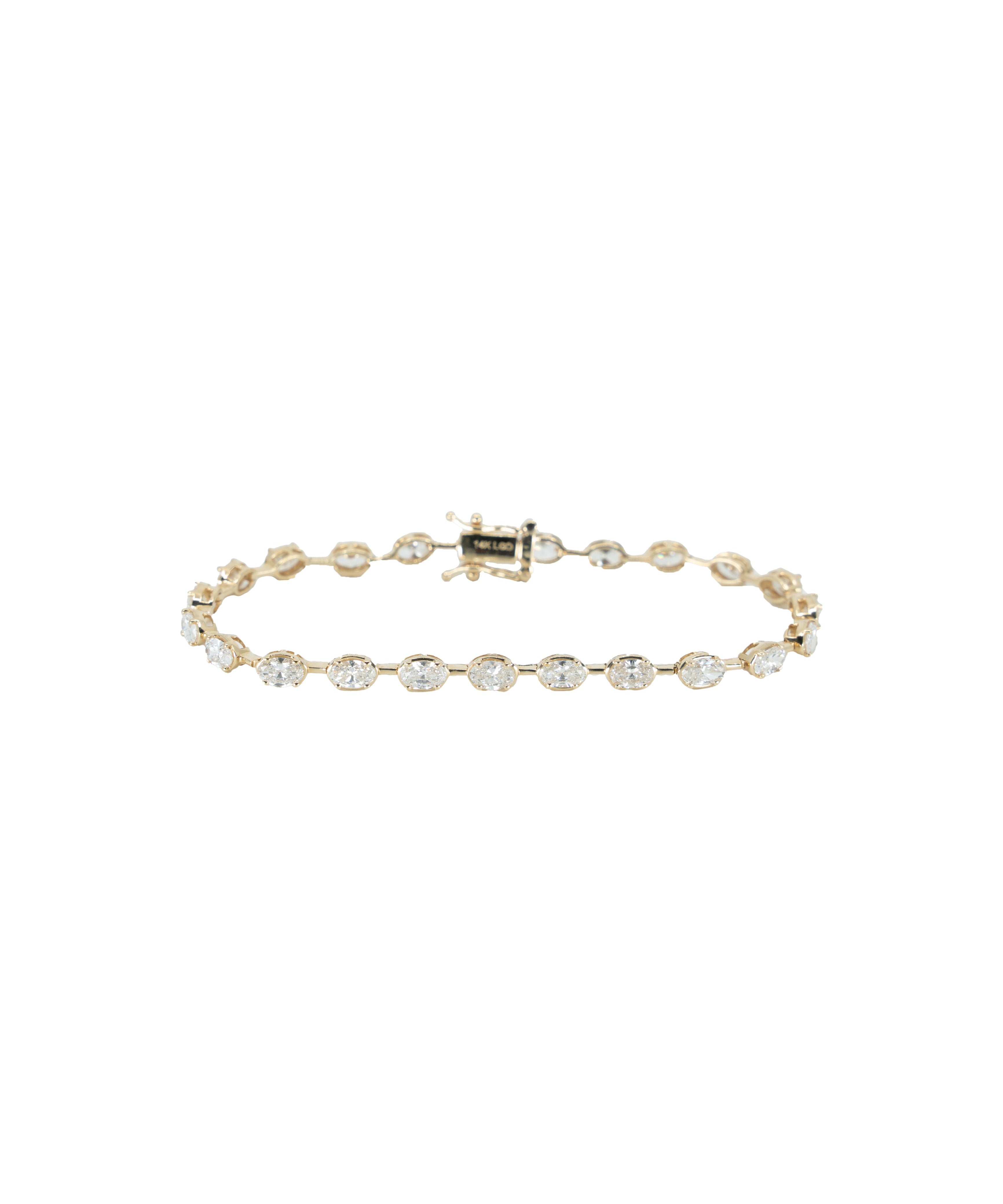 YELLOW GOLD OVAL 4.63 CARAT BRACELET Default Title / 14K. YG. 4.63CT. OVAL. TRAIN. BRACELET